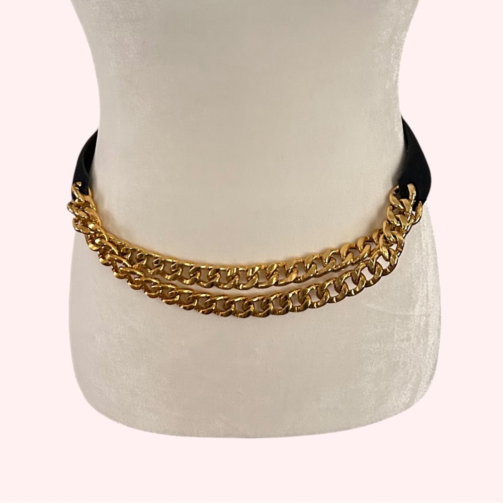 COUTURE EMMANUEL of Canada Vintage Belt. Navy Genuine Leather/Suede. Med. $28.
